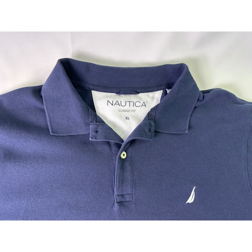 Nautica Classic Fit Navy‎ Blue Short Sleeve Polo Shirt Mens XL